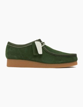 Clarks Mens Clarks Originals Wallabee Evo Suede Shoes Green - Size: 10