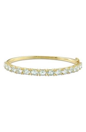 Delmar Gold-Tone Oval Aquamarine Bangle Bracelet in Yellow at Nordstrom Rack