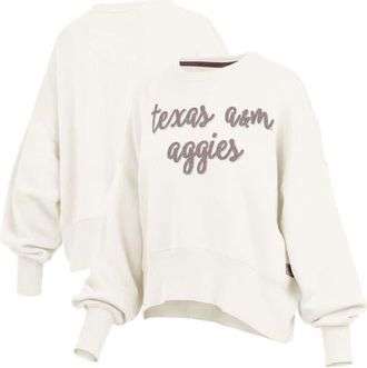 Pressbox Womens Pressbox Cream Texas A&M Aggies Chelsea Oversized Pullover Sweatshirt at Nordstrom, Size X-Large
