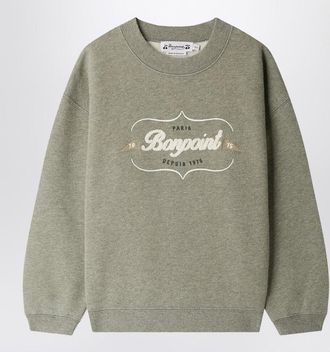 BONPOINT Tonino sweatshirt in grey-green with embroidered logo