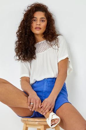 Roman Turn Up Cotton Stretch Shorts