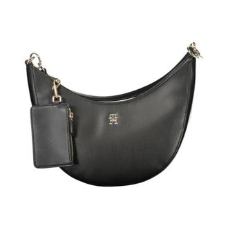 Tommy Hilfiger Cross Body Bags, female, Black, ONE SIZE, Half Moon Leather Handbag
