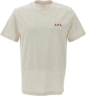 A.P.C. A.p.c. - Carlos T-shirt - Heren - Tops - Beige - Maat: L Katoen