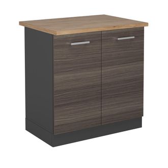 Vicco Armario Bajo Para Fregadero R-line, Gris Noble, 80 Cm, Et Roble, Vicco