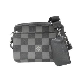Louis Vuitton Pre-owned Damier Checkerboard Trio Messenger Kalfsleren Schoudertas - Dames - Pre-owned - Zwart - Maat: ONE Size Leer