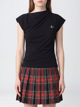 Vivienne Westwood Top Hebo monospalla in cotone con logo Orb ricamato