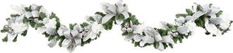 Creative Displays Inc. Handmade 9Ft Holiday Garland With Hydrangeas, Magnolia Leaves & Bows