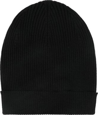 Rick Owens ribbed-knit beanie - men - Cashmere - One Size - Black