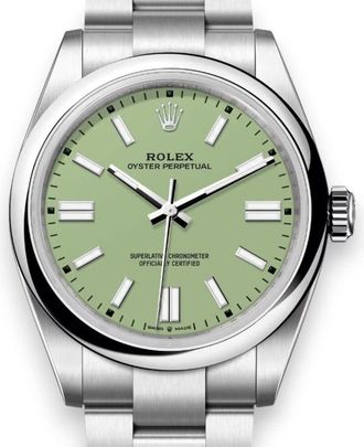 Rolex Oyster Perpetual Automatic Chronometer Green Dial Mens Watch M134300-0006