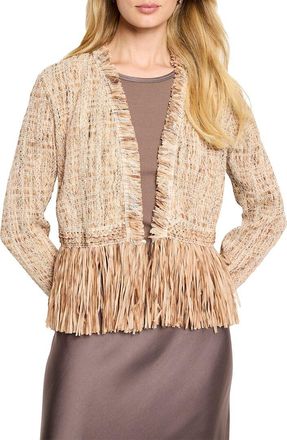 Nic+Zoe NIC+ZOE Petite Iconic Cork Fringe Knit Jacket
