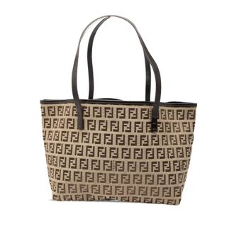 Fendi Tweedehands Mini Zucchino Canvas Rol Schoudertas
