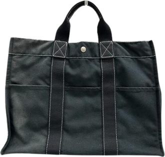 Herm&egrave;s Pre-owned Deauville MM Canvas Handtas - Dames - Pre-owned - Zwart - Maat: ONE Size Taf