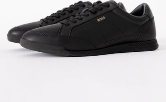 Boss Orange by Hugo Boss Mens Nitan Nitan_Lowp_bu Low Profile Trainers in Black Leather - Size UK 12