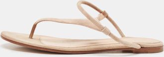 Gianvito Rossi Beige Suede Thong Flat Sandals