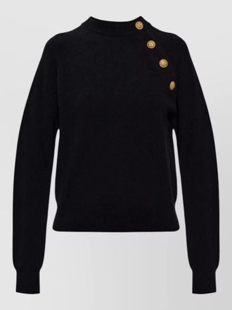 Balmain cashmere mock neck raglan sleeve sweater
