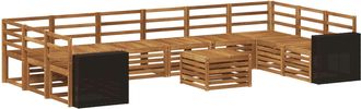 vidaXL Conjunto De Sof&aacute;s De Exterior 11 Uds. Natural Vidaxl