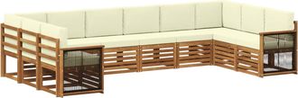 vidaXL Conjunto De Sof&aacute;s De Exterior 7 Uds. Natural Y Crema Vidaxl