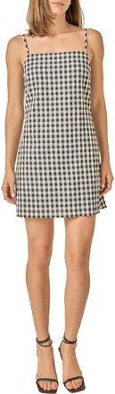English Factory Check Sleeveless Sheath Minidress in Black/white Plaid at Nordstrom, Size X-Small