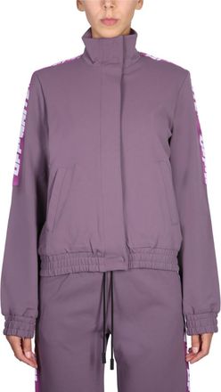 Off-white Purple Logo Mock Collar Sweatshirt
