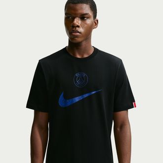 Nike Paris Saint-Germain Swoosh Nike Mens Soccer T-Shirt in Black | IQ5034-010