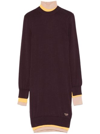 Fendi layered mini dress - Purple