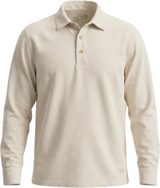Bl'ker Polo de Manga Larga Interlock de 3 Botones Burlington - Tops - Hombre - Beige - L