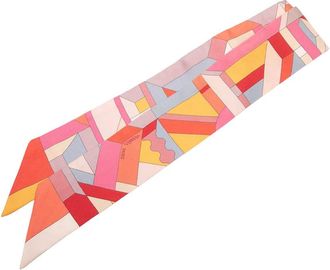 Herm&egrave;s Pre-owned Hermes Perspective Cavaliere Silk Twilly Scarf Ladies LG835VVTEOMFHBIS