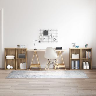 Berkfield Home with Shelf 4 pcs Artisan oak 72 x 35 x 36.5 cm Engineered wood in Brown