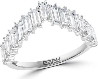 Effy Sterling Silver White Topaz Baguette Ring at Nordstrom Rack, Size 7