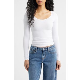 Free People Love Letter Long Sleeve Top in White at Nordstrom, Size X-Small