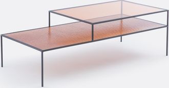 La Redoute Interieurs Salontafel met dubbel tafelblad in glas Erita