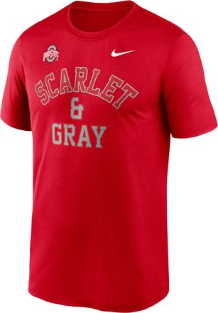 Nike Ohio State Primetime Arch Mantra Legend Nike Mens Dri-FIT College T-Shirt in Red | NKGK65NOH-ZZX