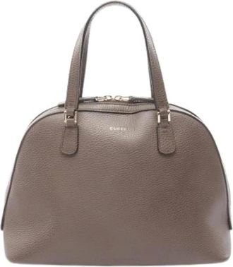 Gucci Pre-owned Handbags, female, Brown, Size: ONE SIZE Pre-owned Vintage Leather Handbag