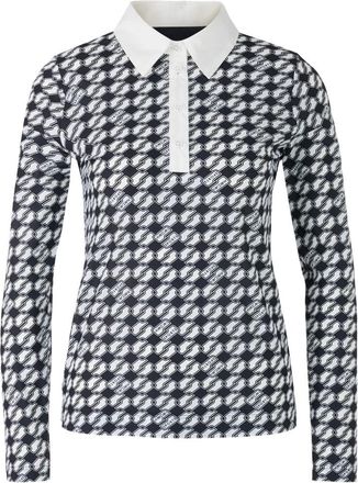 Marc Cain Tops, Dames, Blauw, S, Polo Shirt met Kubusdesign