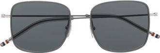 Thom Browne square pilot-frame sunglasses - unisex - Titanium - 52 - Grey