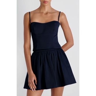 French Connection Stretch Cotton Sateen Camisole in 30-Marine at Nordstrom, Size 12