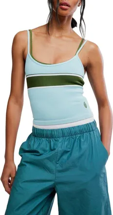 Free People All Clear Rib Tank in Frosty Combo at Nordstrom, Size X-Small/small