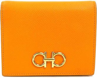 Ferragamo Orange Leather Wallet (Bi-Fold) (Pre-Owned)