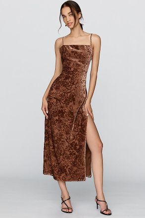 BHLDN Burnout Velvet Slip Maxi Dress