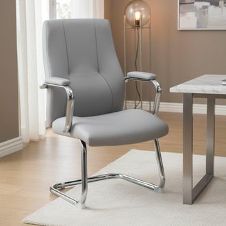 Dmora Silla De Oficina Dmoncin, Sillas De Sala De Espera Con Reposabrazos, Silla De Sala De Espera Ergon&oacute;mica, 61x58h101 Cm, Gris - Dmora