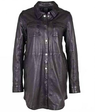 Mauritius Womens Miha Long Leather Jacket In Black