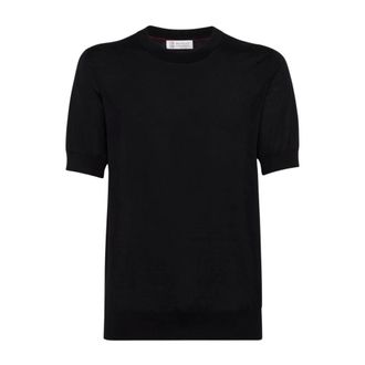 Brunello Cucinelli Jersey de punto con cuello redondo - Knitwear - Hombre - Negro - M