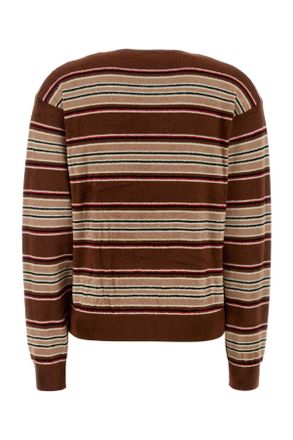 Miu Miu Womens Embroidered Chenille Sweater Tabacco Exterior: Viscose Nyon Maglieria