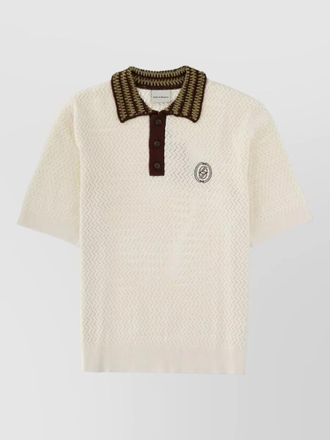 Dr&ocirc;le de Monsieur mirror knit polo short sleeves