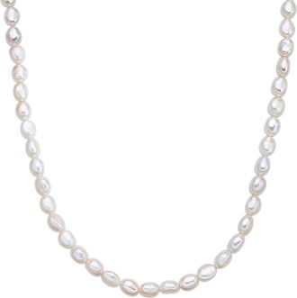 Valero Pearls Womens Fresh Water Cultured Pearl Necklace - White Sterling Silver - One Size