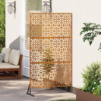 Berkfield Home Privacy Screen 100x50x180 cm Weathering Steel in Brown | Size: 100 x 50 x 180 cm
