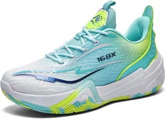 Generic Unisex Basketball Shoes with Breathable Lightweight Non Slip Mesh Fashionable Sports Boots for Teenagers Walking Shoes(Green,4.5 UK)