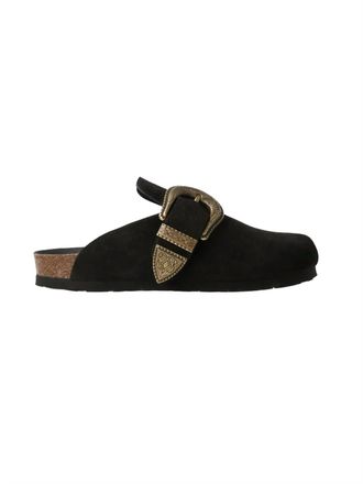 Genuins Womens Huma Velour Mule Slides In Black