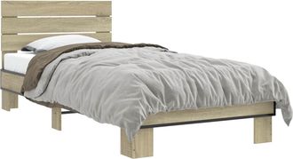 vidaXL Estructura De Cama Con Cabecero Roble Sonoma 80 X 200 Cm Vidaxl