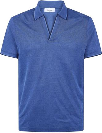 Gran Sasso Polo met ritskraag - Heren - Polos - Blauw - 3XL - Katoen - Tops